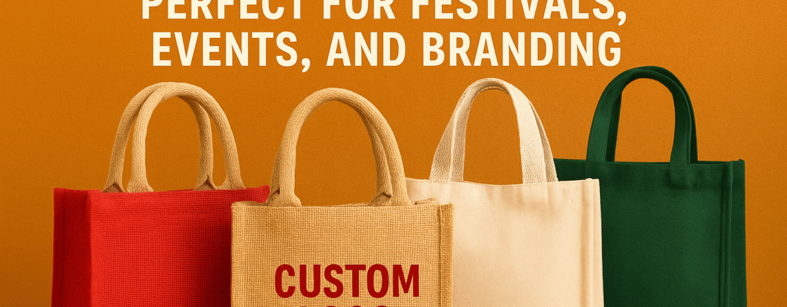 Bulk eco-friendly jute and cotton bags for festivals, events, and corporate branding