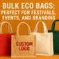 Bulk eco-friendly jute and cotton bags for festivals, events, and corporate branding